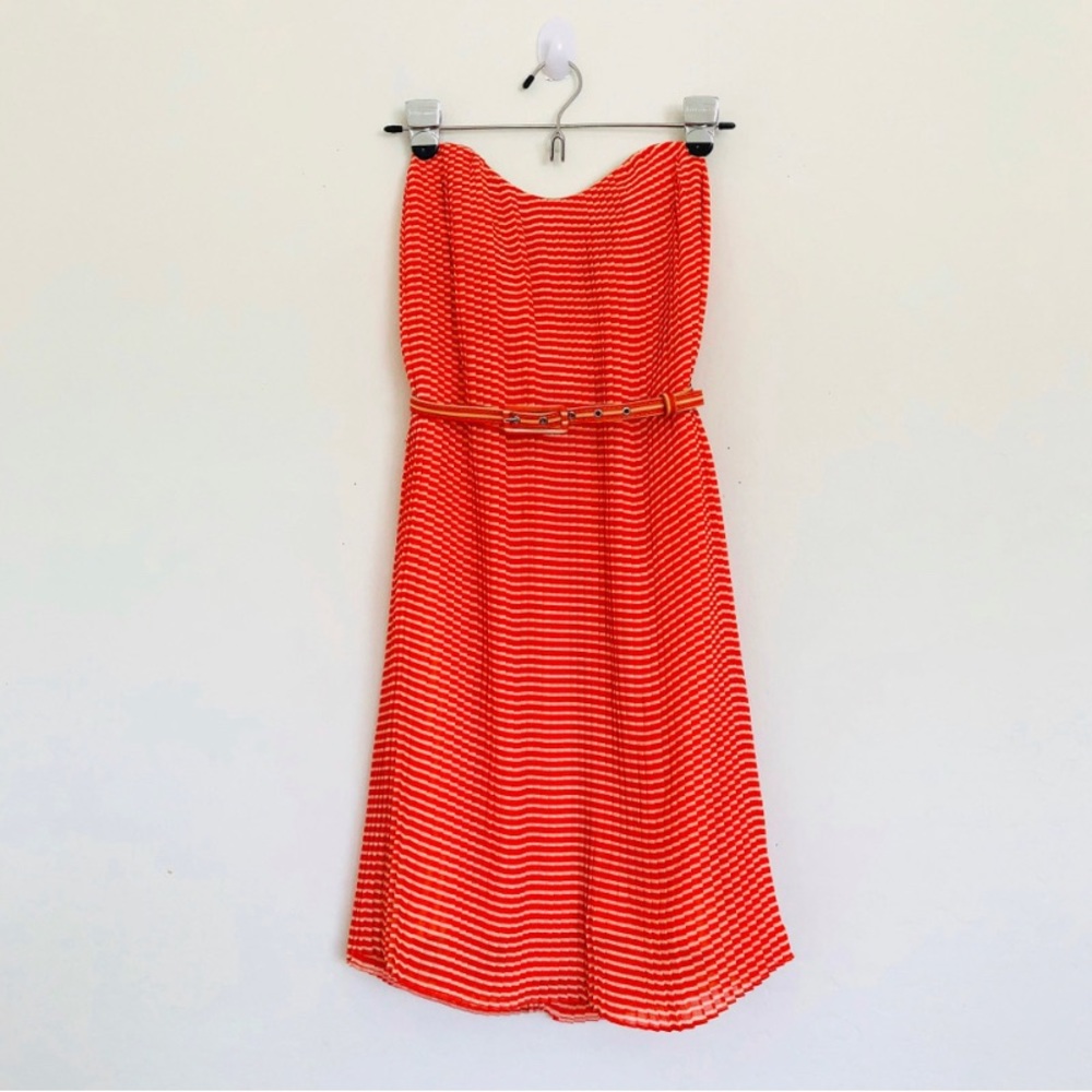 NWT French Connection Orange/White Stripe Dress